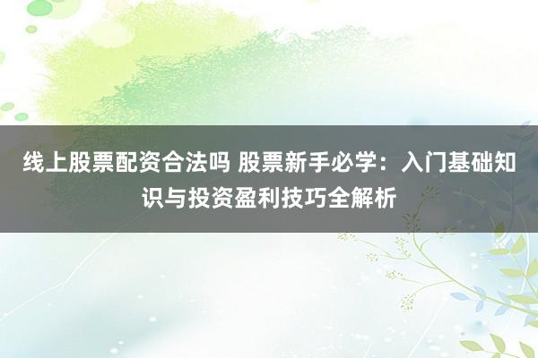 线上股票配资合法吗 股票新手必学：入门基础知识与投资盈利技巧全解析