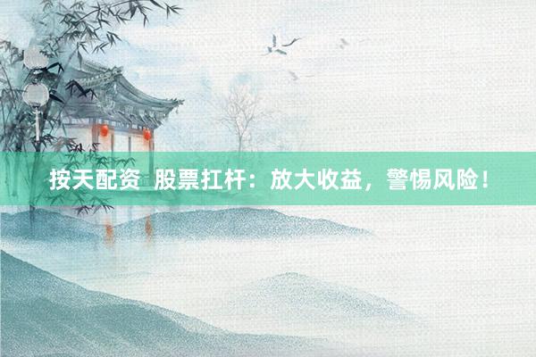 按天配资  股票扛杆：放大收益，警惕风险！