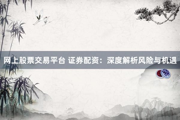 网上股票交易平台 证券配资：深度解析风险与机遇