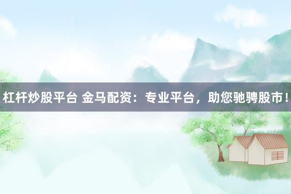 杠杆炒股平台 金马配资：专业平台，助您驰骋股市！